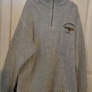 Mooselookmeguntic Maine Gray Half-Zip Men's Sweater